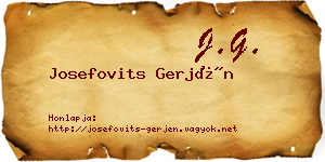 Josefovits Gerjén névjegykártya